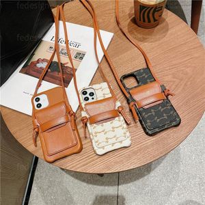 Apple Phone Case Crossbody Style Değişim Kart Çantası Modaya Marka 13 Pro 12 11 Promax XS 8P 7 Tel Çantası Kapak Kartı Ekleme Kapakları