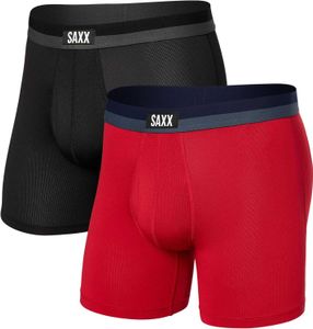 Roupa íntima masculina SAXX – Roupa íntima de malha esportiva com canto plano – Conjunto de 2