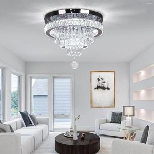 Takljus ljuskrona LED Crystal Light Fixtures Flush Mount Modern Chandelier för vardagsrummet