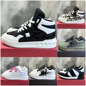 Designer sneakers kvinnor män amore en stud hög topp sneakers casual skor mode utomhuslow topp calfskin lyxtränare sporttränare