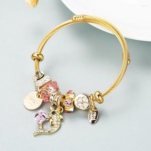 Bangle European American Trendy Ocean Series Dolphin Hug Ball Cuff Bracelets Bracelets DIY Crystal Bead Bangles biżuteria