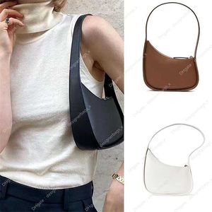 2024 Handväska Underarm den klassiska raden Tote Designer Half Luxury Moon Women Leather Bag Axel Park Väskor Black Brown White Bucket Handväskor Penhållare Koppling