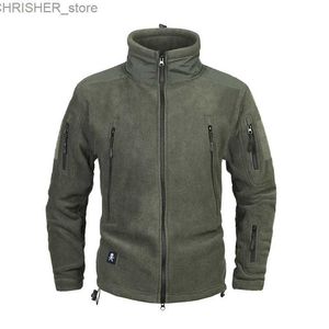 Kurtki taktyczne mężczyźni zimowe ubranie zagęszcza ciepła armia wojskowa kurtka Patchwork Multi Pockets Polartec Tactical Jacket and Coatsl231218