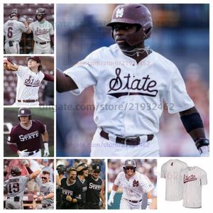 College Mississippi State Baseball Jersey KC Hunt David Mershon Aaron Nixon Aaron Downs Logan Forsythe Connor Hujsak Amani Larry Pico Kohn Colton Ledbetter