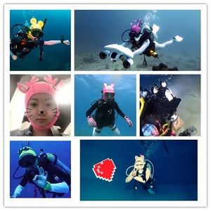 set Adult Sunscreen Ultraviolet Diving Cap Cartoon Diving Winter Swimming Snorkeling diving hood for Male and Female Children