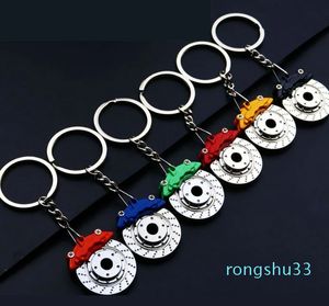 Wheel Caliper Metal Keyfob Sleeve Bearing Spinning Auto Holder Car Engine Keyring