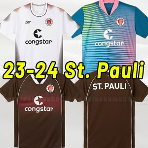 23 24 St Pauli Soccer Jerseys Home Away St.pauli Becker 20 Irvine 7 Kyereh 17 Hartel 30 Smith 8 Paqarada 23 Medic 18 2023 2024 Jersey Football قمصان أبيض أسود أعلى