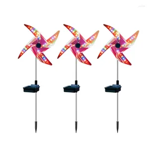 Garden Decorations 3Pcs Solar Power Windmill Led Spinner Outdoor Lawn Yard Patio Decoration Spot Light Path Landscape Waterproof Lights