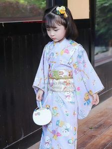 Этническая одежда, коллекция 2023 года, детское японское платье-кимоно, национальный халат юката с цветочным принтом, хаори, японская униформа, костюм для косплея