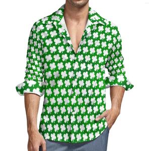 Erkekler Sıradan Gömlekler İş Gömlek Etnik Stil Tatil Uzun Kollu St. Patrik'in Nefes Alabaş Plaj Giyseni Partisi