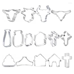 Baking Moulds R2JC 15 PCS Cookie Mould Biscuit Mold Cutter Stainless Steel Material Animals Shaped Accessories