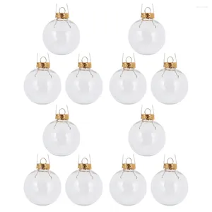 Party Decoration 10/12pcs Christmas Transparent Ball Plastic Fillible Bauble 8-10 cm Xmas Tree Hanging Ornament Wedding Presentlåda