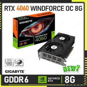 Karty karty graficzne Gigabyte Geforce RTX 4060 WINDFORCE OC 8G karta 8 GB 128bit PCIE 4.0 GDDR6 Wideo Podwójne wentylatory Nakładanie