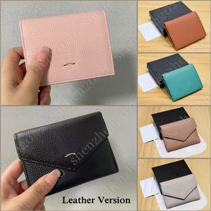 Premium Leather Fashion Mini Card Holder Wallet Gold Letters With Box 12X8cm Coin Purse