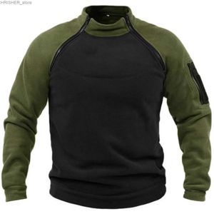 Taktiska jackor USA: s Tactical Outdoor Polar Fleece Jacket Hunting Sweatshirt dragkedjor Pullover Men Windproof Coat Thermal vandring Underwearl231218