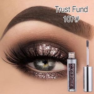 Sombra de olho PHOERA Líquido Eyeshadow Eye Liner Pen Metálico Diamante Brilhante Paleta de Sombra Shimmer Pigmentado Maquiagem Cosmética de Longa Duração 231216