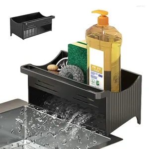 Liquid Soap Dispenser Self Draining Sink Shelf For Dish Sponge Holder Scrub Dishcloth Kitchen Organizer Stainless Steel Drain