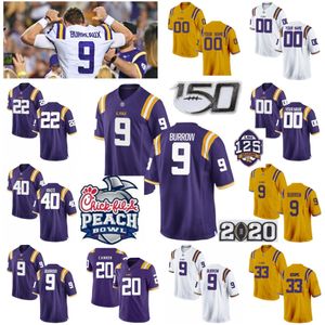 PERSONALIZZATO LSU Tigers Uomo Gioventù Joe Burreaux Jersey Burrow Clyde Edwards-helaire Odell Beckham Jr. Leonard Fournette College Football Maglie Cu