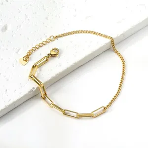 Anklets 2023 Cable Chain Decorative Anklet For Women Girls Vintage Fashion Gold Plated Stainless Steel Ankle Bracelet Jewelry Gifts