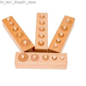 Sorting Nesting Stacking toys Wooden Montessori Set Cylinder Socket Puzzle Toy Baby Practice Senses Toys Preschool Children Educational For Kids Q231218