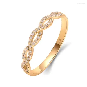 Cluster Rings 18k Gold Moissanite HPHT CVD Lab Grown Diamond Ring Twist Design för Women Engagement Wedding AU750 Pass