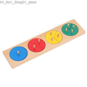 並べ替える営巣スタッキングおもちゃモンテッソーリフラクションサークルパズルボードw/ノブウッドキッズ学習リソース幼児教育ゲームQ231218