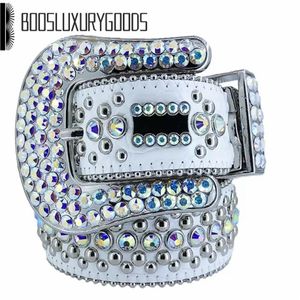 2022 Designer Belt Bb Simon Belts for Men Women Shiny diamond belt white cintura uomo boosluxurygoods279p