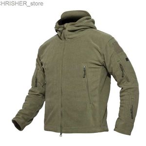 Tactical Jackets Men's Outdoor Hiking Hooded Coats Warm Military Tactical Sport Hoodie Jacket Multi-Pockets Winter Autumn Fleece Army JacketsL231218