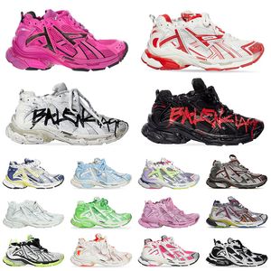 2024 Top Quality AAA + Runners 7.0 Scarpe eleganti da uomo Graffiti Nero Fluo Verde Borgogna Ufficio Womandress Abito bianco Marchio di lusso Donna Uomo Sneakers di grandi dimensioni Scarpe da ginnastica