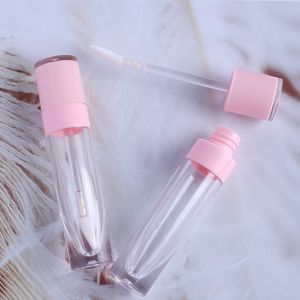 6ml roxo rosa elegante frascos de óleo labial recipientes transparentes tubos de brilho labial vazio recarregável tubo de brilho labial com escova para amostras diy