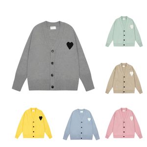 Mulheres doces-colorido pulôver cardigan com decote em v mens designer camisola coração clássico malhas camisola de caxemira homens