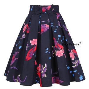 ドレス新しい到着コットンバードフローラルプリント女性サマースカートSS0012 HARUKU Y2K CLOSTION FALDAS BOW PLETED VINTAGEスカート