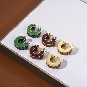 Stud Fashionable Melaleuca Record Stud Drop Glaze Triangle Round Earrings Female Fashion Niche Design HighEnd Enamel Jewelry Gift