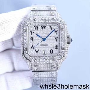 Top Diamond Cartis Watches Moissanite Mens Swiss Process Automatic Mechanical Movement 40mm Travel Time Stability Swarovski Waterproof 100m C4