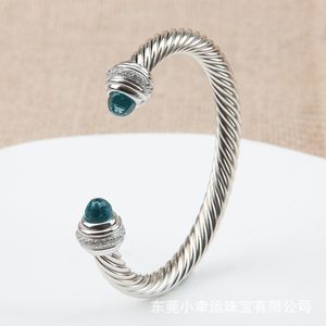 Классический браслет-кабель из стерлингового серебра с аметистом и бриллиантовым паве в Ahee Jewellers 230721