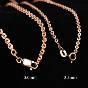 Chokers MIQIAO 925 Sterling Silver Rose Gold Platinum Color O-chain Long 40 45 50 60 70 80 CM Wide 2.5 3 MM Shine Necklace Fashion Gift 231218