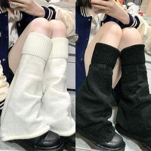Женские носки Лолита, вязаные широкие ноги для теплых девочек Y2K, пара с чехлами до икры, зимние шерстяные