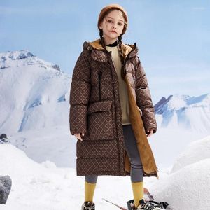 Down Coat Girls' Mid-Length 2023 Winter Children's Clothing Medium And Big Children Thickened Baby Girl Wholesale