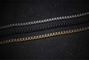 Pendant Necklaces Hip Hop Simple Metal Chain Necklace Ladies Men Punk Gold/Silver Color Black Necklace Fashion Jewelry Accessories GiftL231218