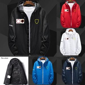 Apparel 2023 F1 Ceket Formül 1 Takım Yarışı Hoodie Sonbahar Kış Erkek Kışlık Peluş Peluş Hoodies Rüzgar Derlemesi Motorsport Rüzgar Proof Fermuar Jack