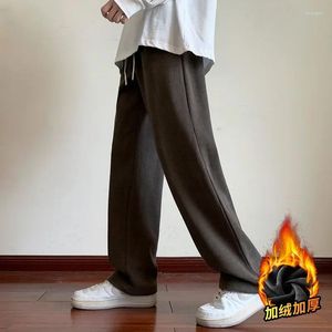 Pantaloni da uomo Pantaloni in pile invernali Streetwear Pantaloni da jogging Hip-Hop Vita stretta Harem Harajuku Cargo casual