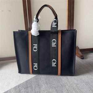Designer Luxury Woody Small Black Tote Linen Shoulder Crossbody Bag Purse NEW Canvas Leather Hand Bag 7A Best Quality 6062 6063 6064