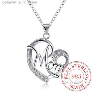 ペンダントネックレスレターママ925スターリングシルバーファッションaaa zirconia charm s heart necklace muml231218の母の日