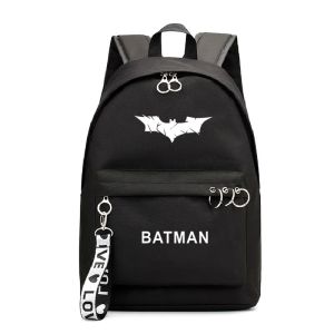 Dc Superhero Surrounding Batman Luminous Backpack Printing College Style Girl's Ribbon note Bags