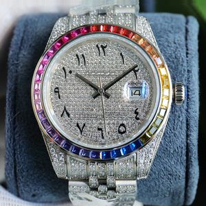 Luxo Original Diamante Relógio Designer Relógios Movimento Mecânico Automático À Prova D 'Água Mens Pulseira Safira Negócios Aço Inoxidável 41mm Relógio De Pulso Montre