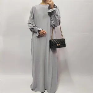 Etnik Giyim 16 Renk Ücretsiz Kemer Yüksek Kaliteli Müslüman Kadınlar Mütevazı Basit Elbise Günlük İslami
