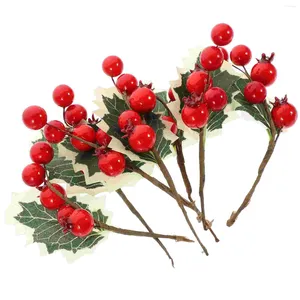 Vases Christmas Ornament Leaf Picks Simulation Berries Decor Vase Filler DIY Artificial Stems Fake Berry Candles