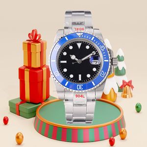 Natal 2813 Movimento Relógio de Ouro Amarelo Mens Designer Relógio Cerâmica Bezel Automático Mecânico Estilo Clássico Aço Inoxidável Impermeável Relógios de Pulso Luminosos