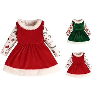 Kleidungssets für Kinder, weiche Baumwolle, warm, Rundhalsausschnitt, lange Ärmel, weihnachtliche Blumenmuster, Einschlagdecken für Babys, Mädchen, Mädchen, Tante-Outfits