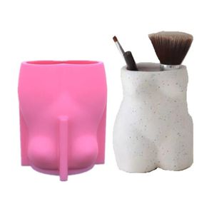 Outros 3d artístico feminino corpo vaso de resina epóxi molde suculentas planta pote concreto gesso molde de silicone diy artesanato molde